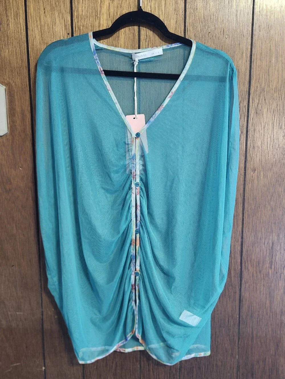 NWT Amiani Resort Fashion 2-Piece Swim Cover-Up Turquoise Beachcore Resortcore